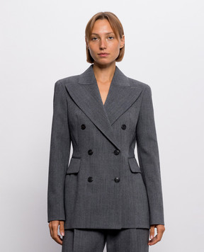 Ermanno Scervino Gray double-breasted jacket with wool D496I323VCYAX