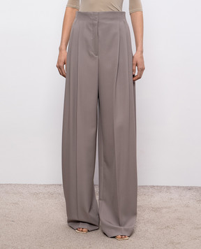 Thierry Mugler Gray wool palazzo pants 26S1PA05291019