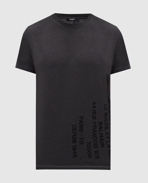 Balmain Gray T-shirt with print GH0EF000BD49