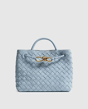 Bottega Veneta Andiamo blue suede bag 766014V5ZZ1