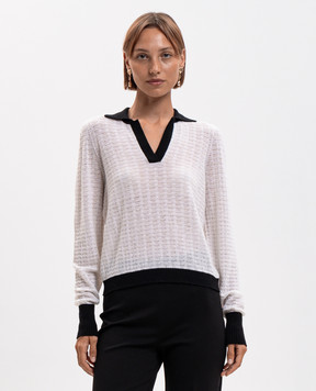 Twinset White pullover with polo collar 262TP3330