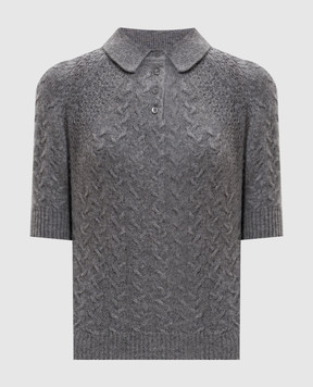 Ermanno Scervino Gray cashmere polo shirt D495L324KFX