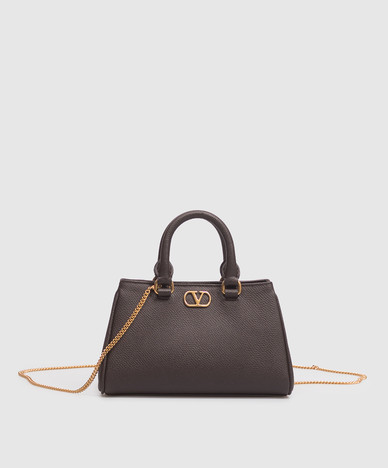Bruine VLogo mini leren tas