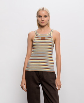Fendi Striped T-shirt with logo patch FS7966AW88