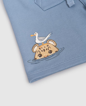 Dolce&Gabbana Children's blue shorts with print L1JQW0G7PNF