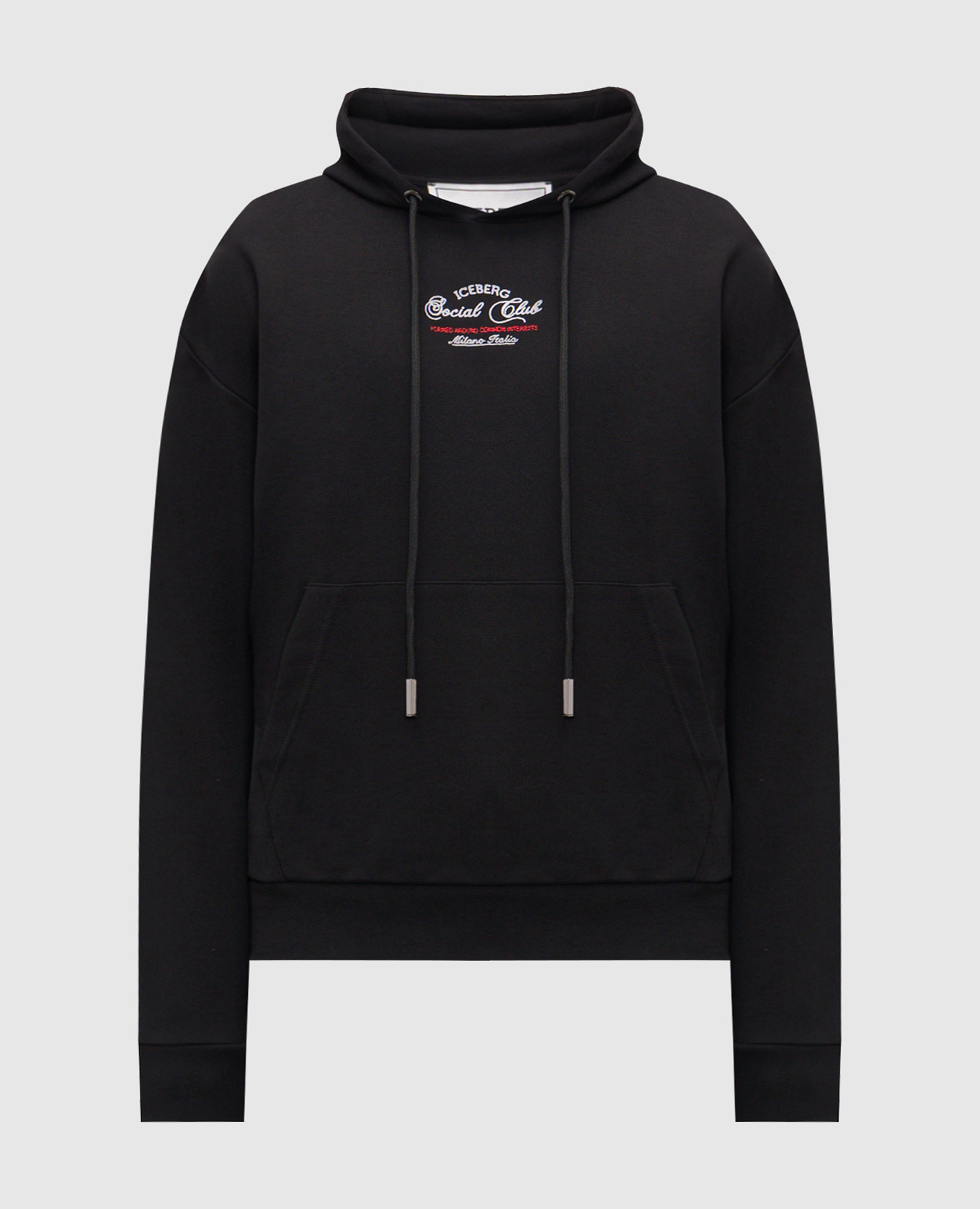 Black hoodie with logo embroidery