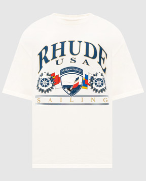 Rhude Ivory USA SAILING T-shirt RHPS26TT10012