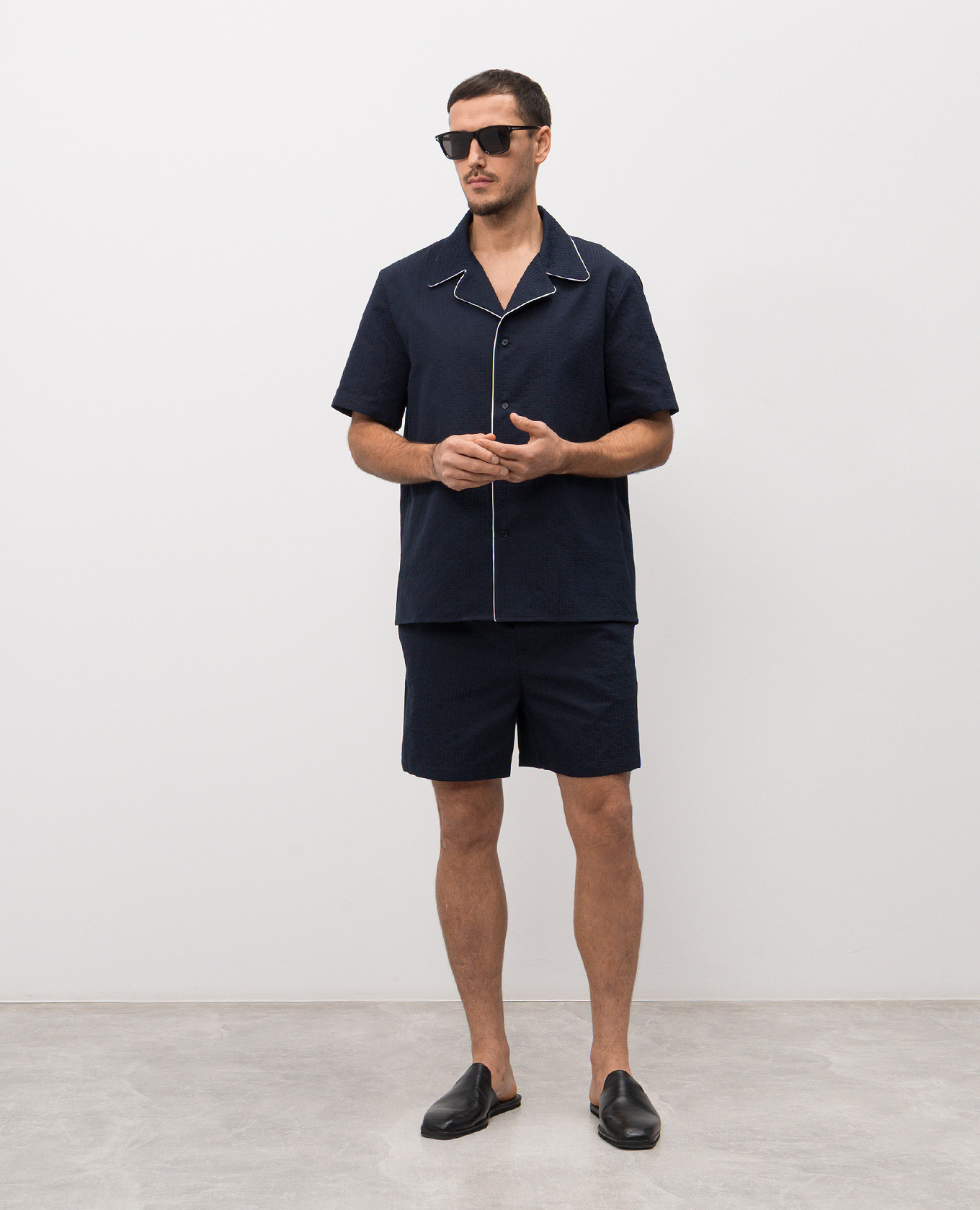 

Blue shirt with branded pattern Balmain