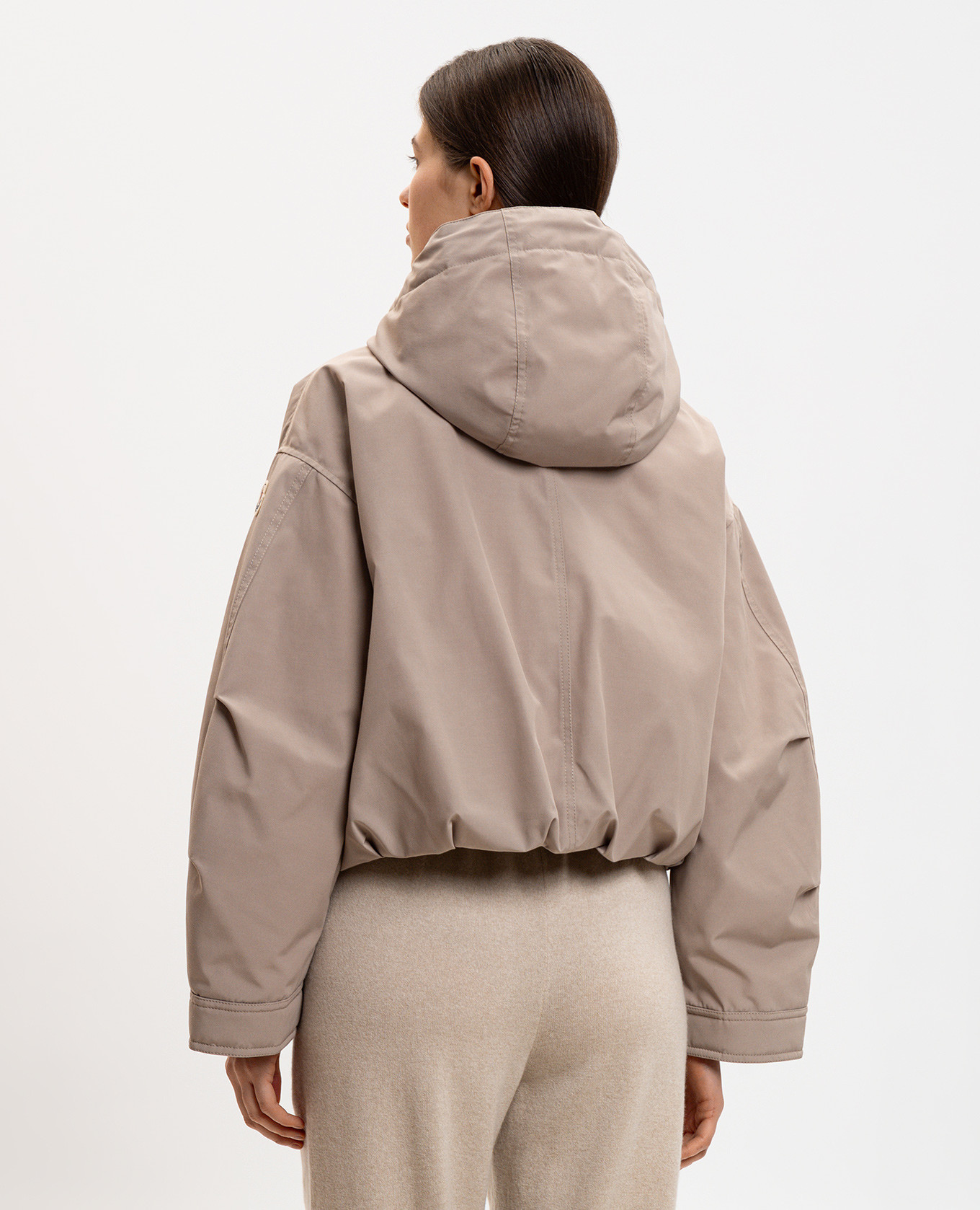 

Khaki jacket with logo patch Moncler