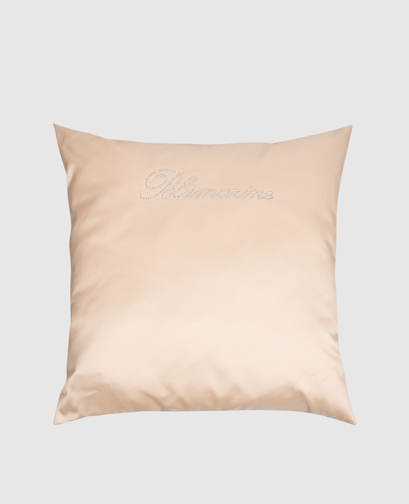 Beige decorative pillow with crystals 60x60