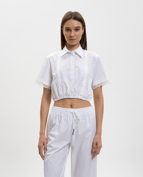 Ermanno Scervino White top with lace D482L323APBQP