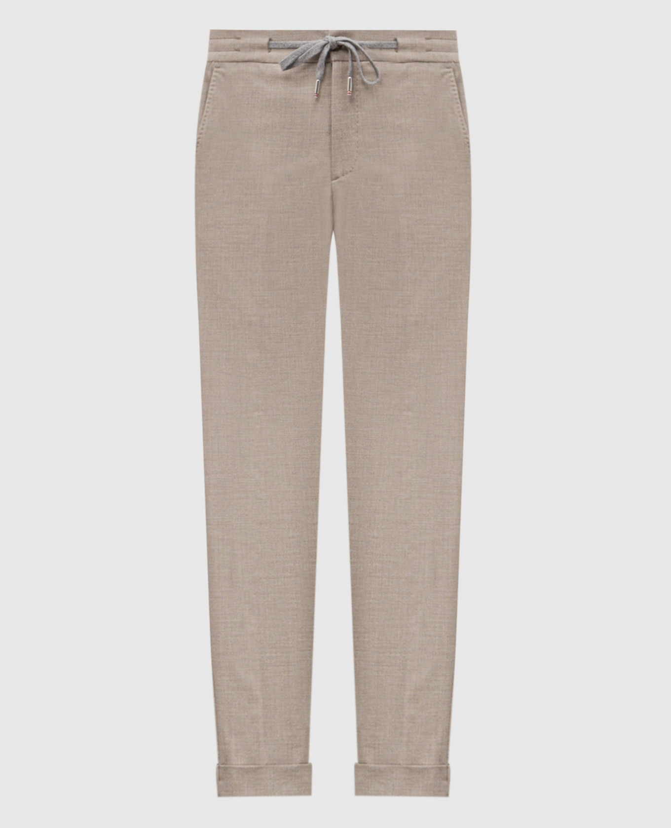 Beige cashmere and silk pants