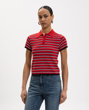 Juun.j Red striped polo shirt JW6351W036