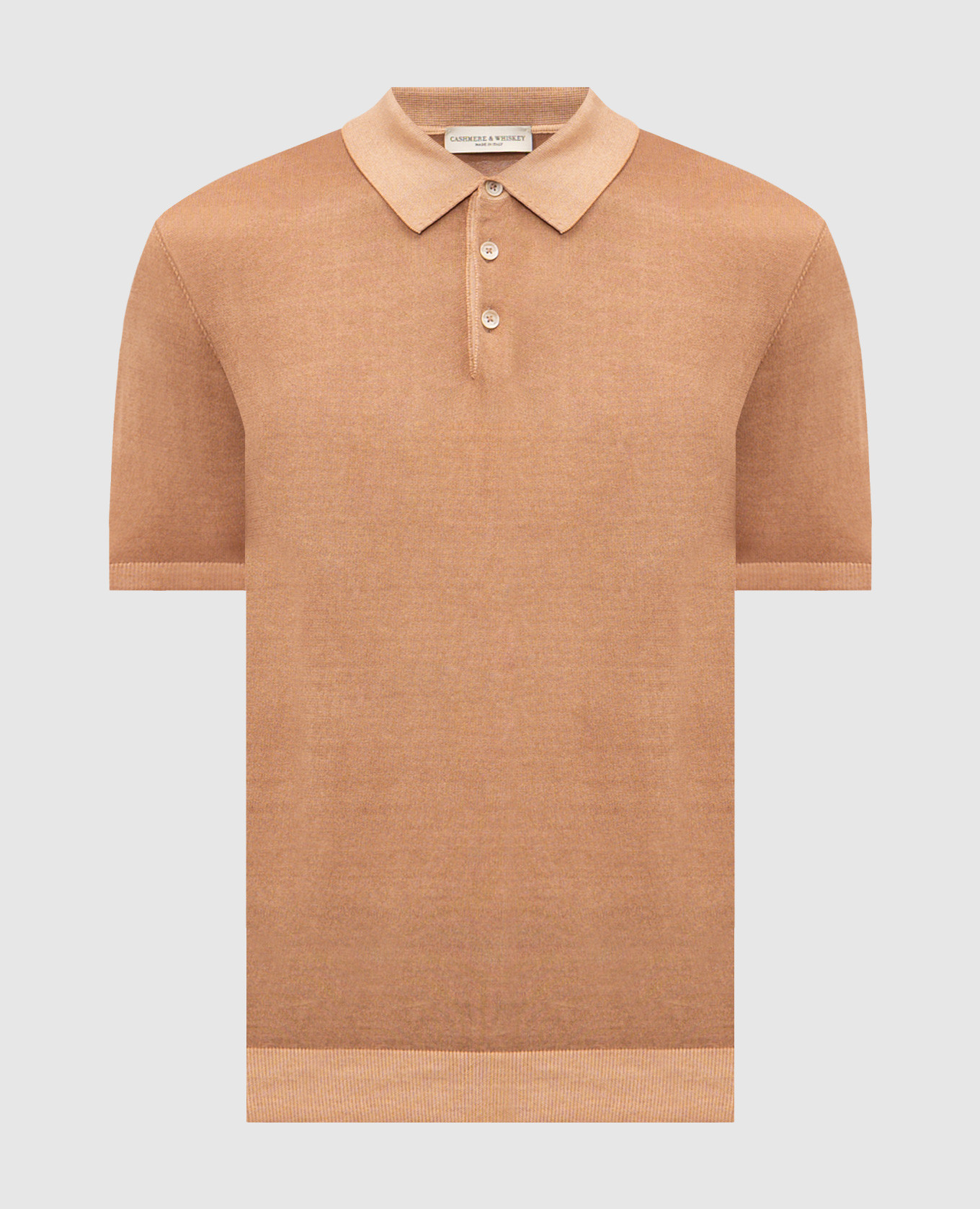 Brown cotton polo shirt
