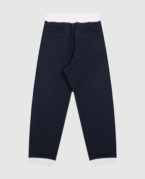 Brunello Cucinelli Kids' blue joggers with monogram print BR831E355C