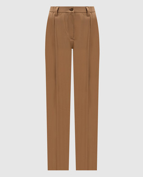 Marco Pescarolo Brown wool and silk pants ZEZAD5314