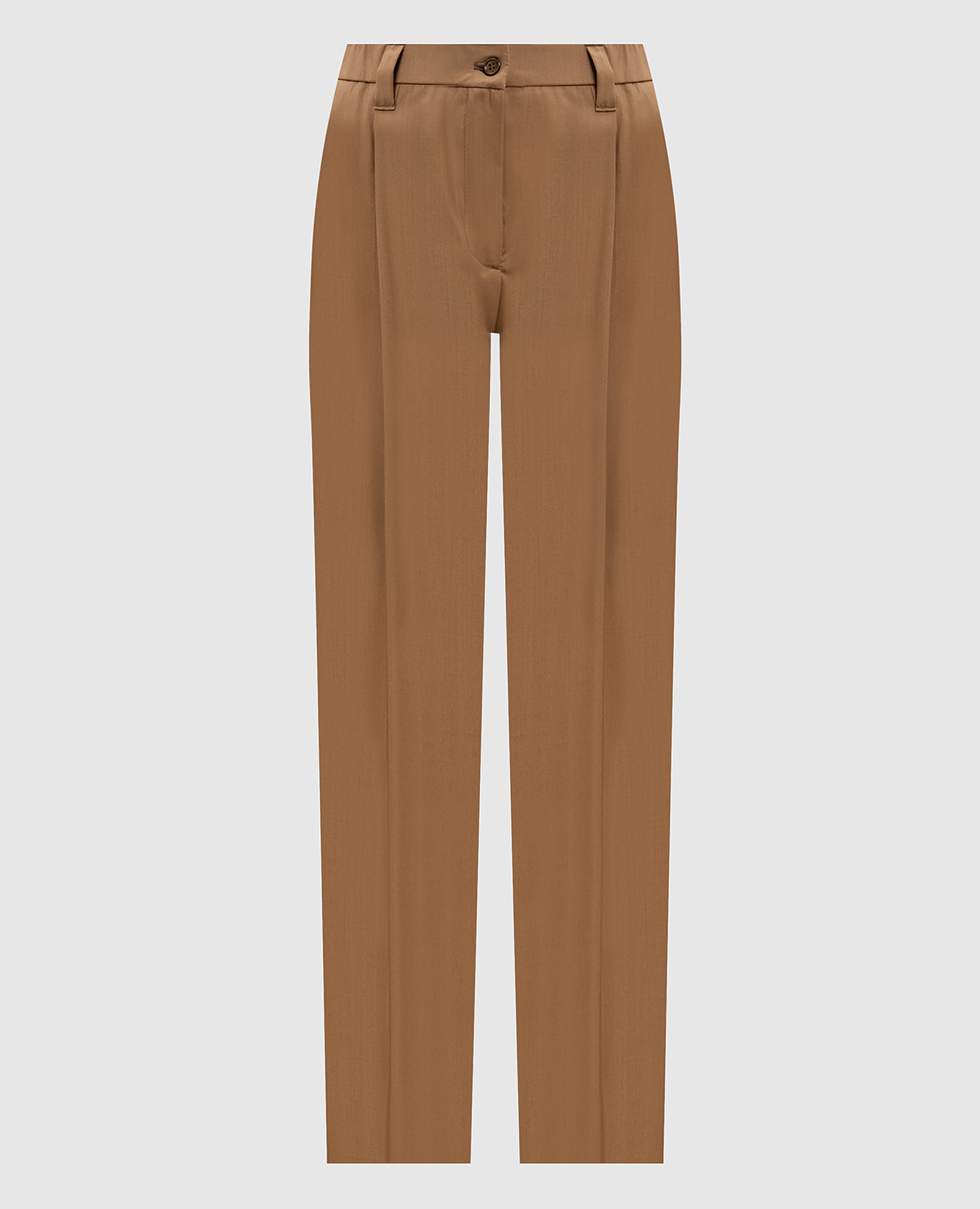 Brown wool and silk pants