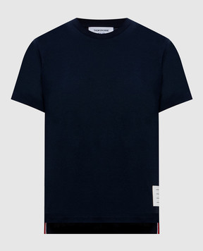 Thom Browne Blue t-shirt with logo patch FJS036A05398