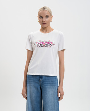 Twinset White T-shirt with embroidered logo 261LB2NFF