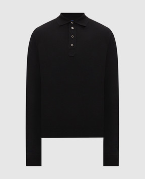 Stefano Ricci Black cashmere polo shirt W505003P04W26303