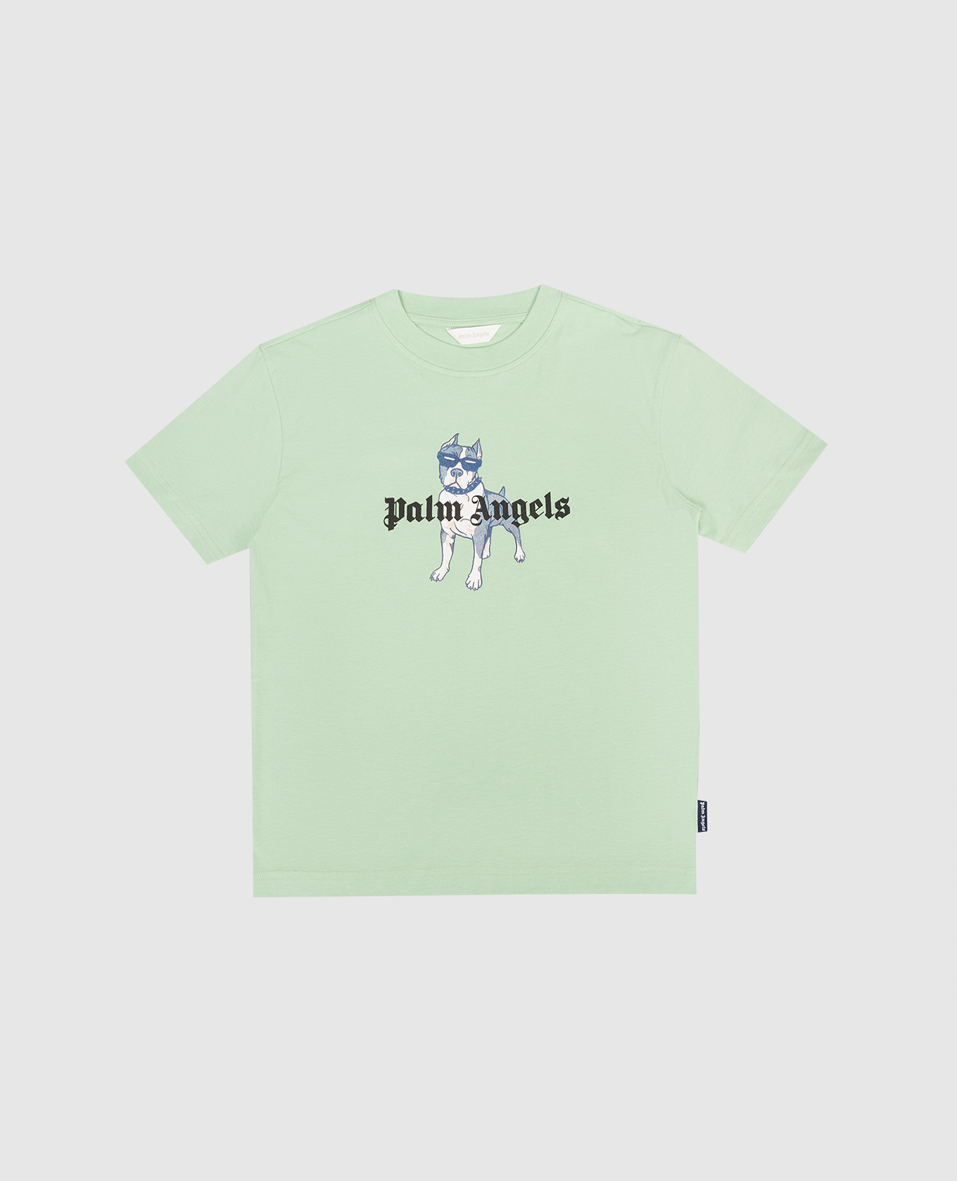 Children's green T-shirt with branded print