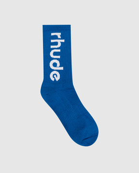 Rhude Blue socks with logo RHFW26SO04884