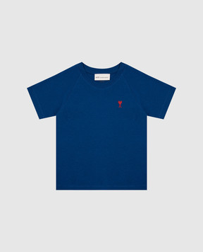 Ami Paris Children's blue T-shirt with emblem KTS354726