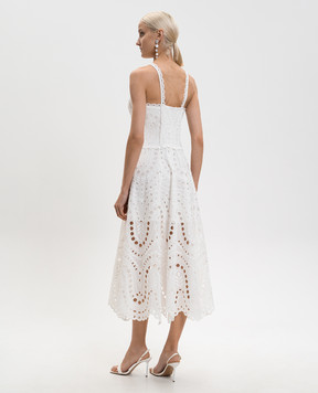 Charo Ruiz Solace white midi dress with embroidery 263614