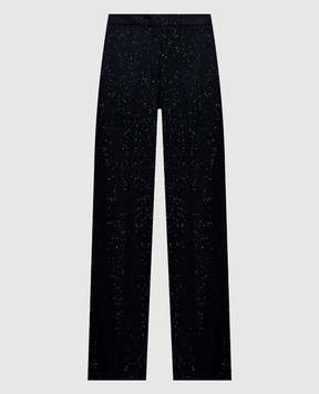 Peserico Blue sequined wool pants A0488701515