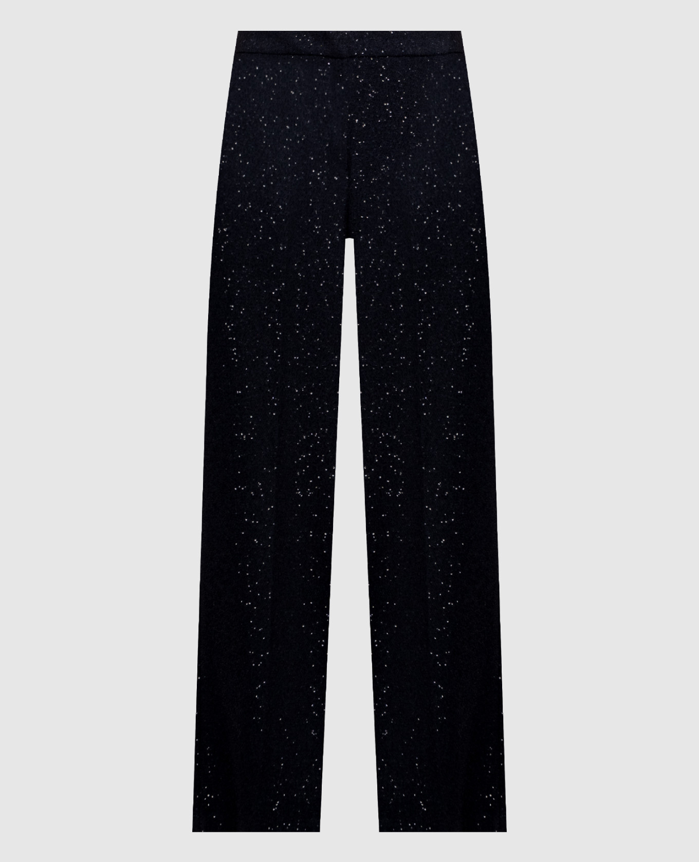 Blue sequined wool pants