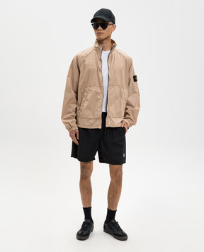 Stone Island Beige jacket with logo patch L1S156100044S0003