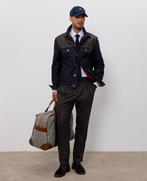 Brunello Cucinelli Blue denim combination jacket M233P6026