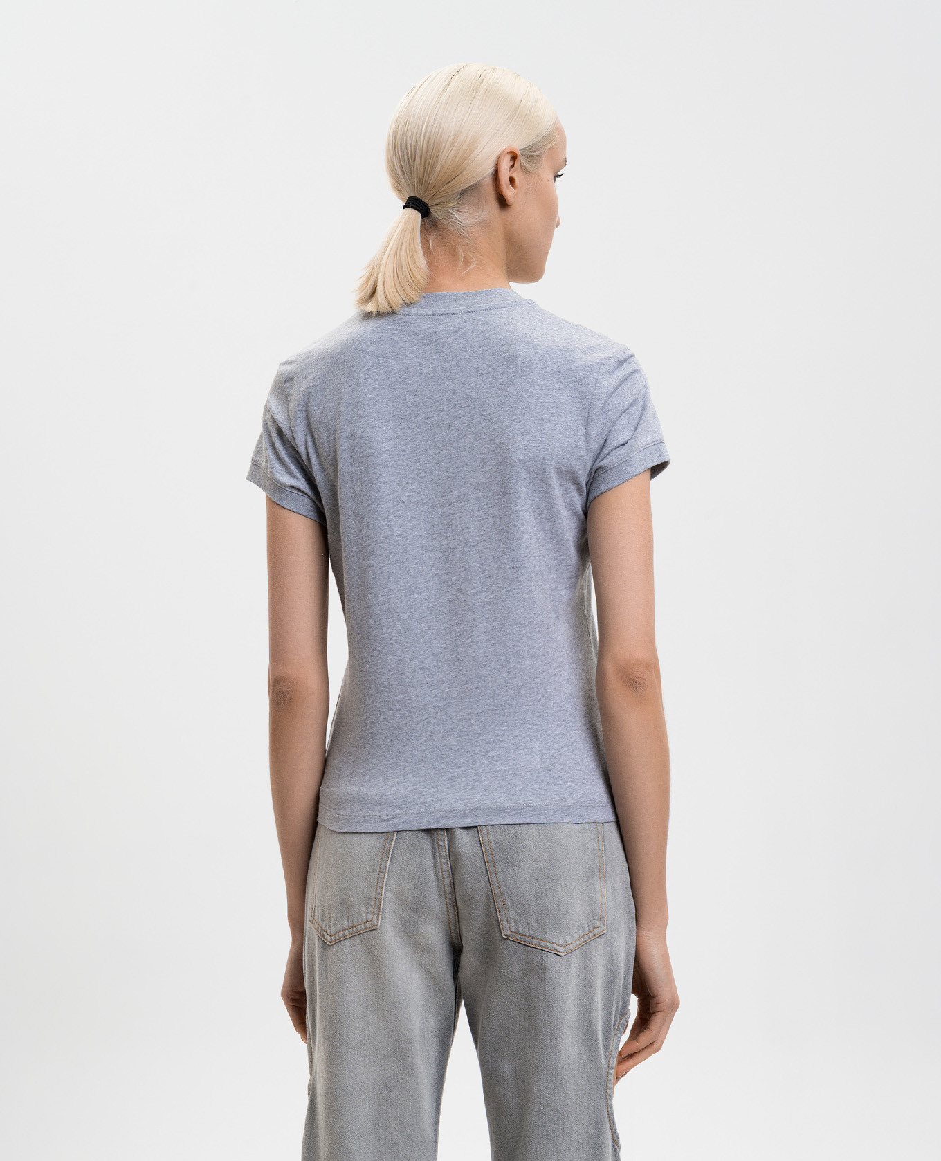Grey melange T-shirt with logo Off-White 3