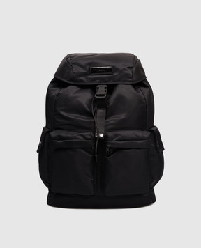 Juun.j Black backpack with logo patch JC62D4P015