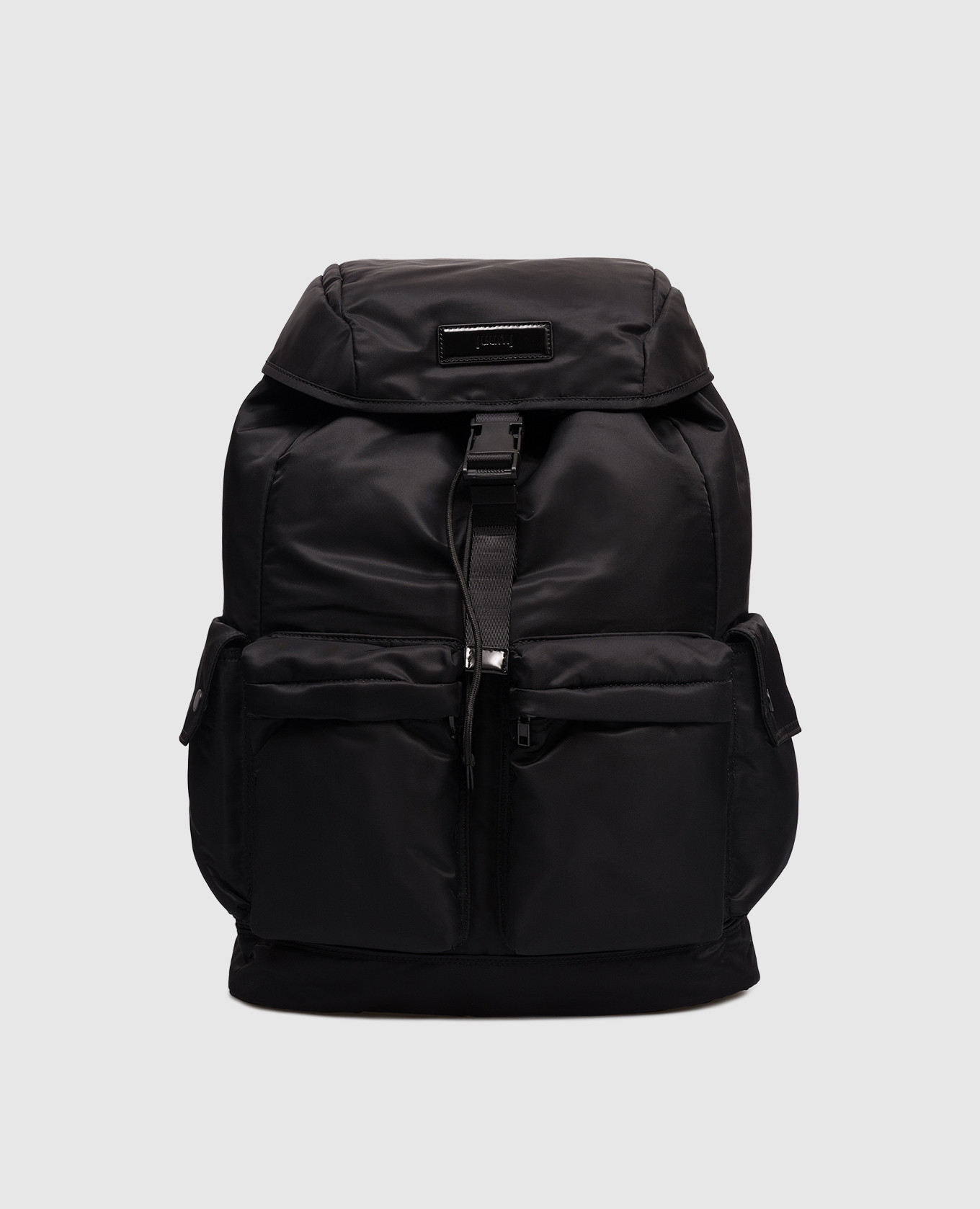 

Black backpack with logo patch Juun.j