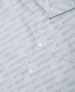 Off-White Children's blue shirt with logo print 44BGA002S26F001