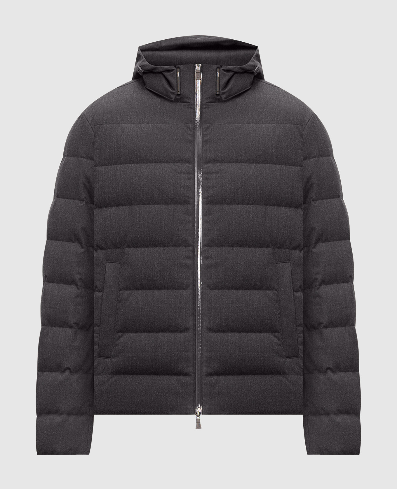Gray down jacket with wool
