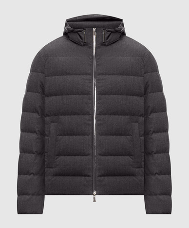 Gray down jacket with wool