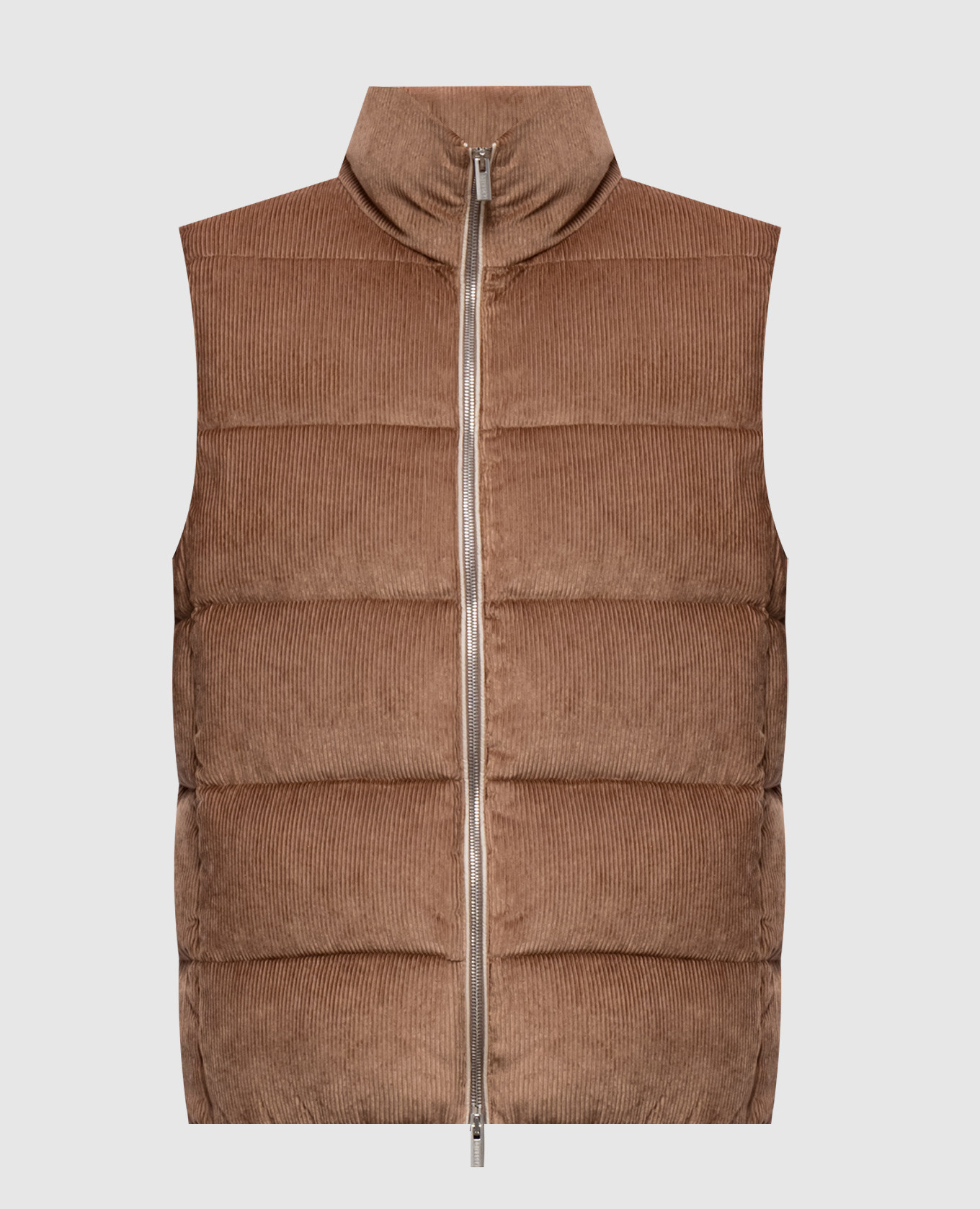 Brown corduroy down vest