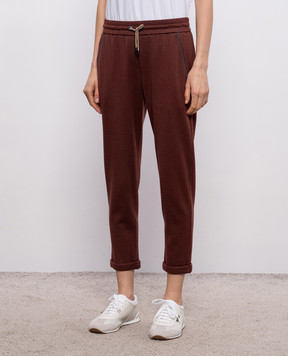 Brunello Cucinelli Brown sweatpants with silk MD828SB899