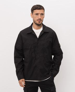 Stone Island Black shirt with logo patch L2S151200005S0003