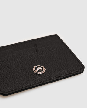 Stefano Ricci Black leather cardholder with eagle head emblem PP329PMR