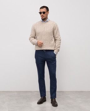 Doriani Cashmere Blue tapered wool and cashmere pants P207T191NPF193T191