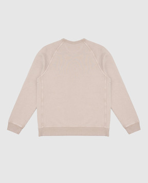 Brunello Cucinelli Children's beige sweatshirt with monogram embroidery BM862E513B
