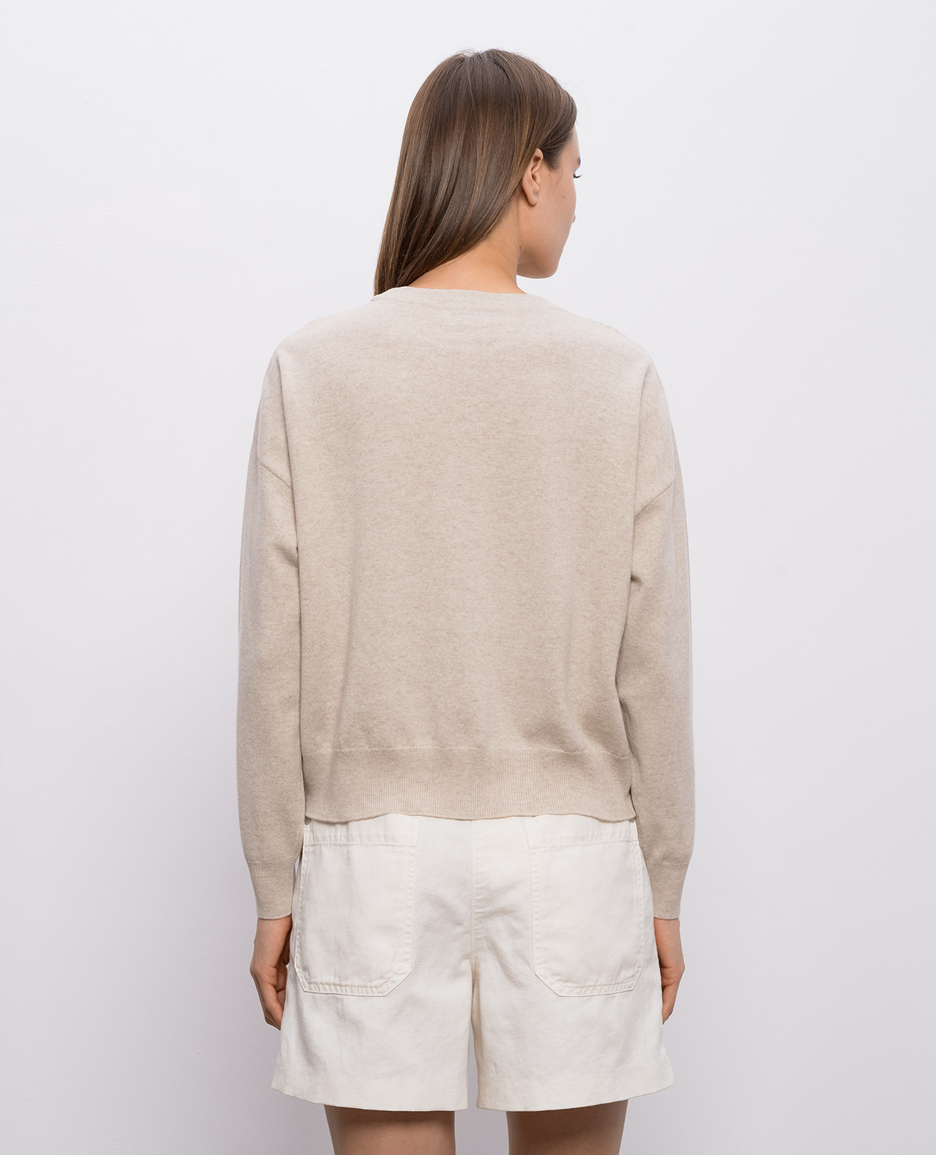 Beige wool, cashmere and silk jumper Brunello Cucinelli 4