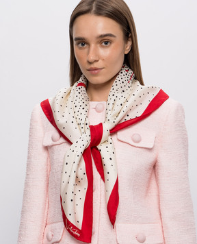 Valentino Ivory silk scarf with logo 9W2EI114NJB