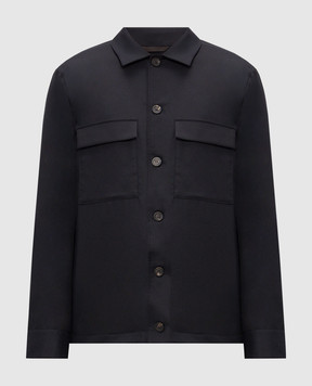 Peserico Blue wool shirt R5223802710
