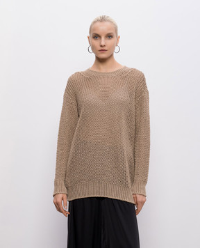 Intoca Beige openwork linen sweater 261LILLPO0102
