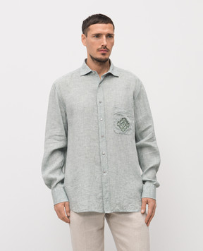 Stefano Ricci Green linen shirt MC008163BX2922