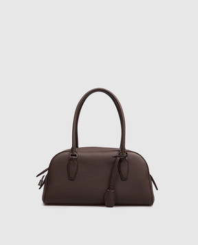 The Row Brown leather tote bag India W2120L129